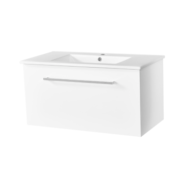 High Gloss White Bathroom Cabinet with basin